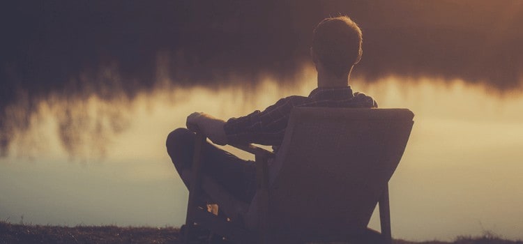 relaxing in front of dam