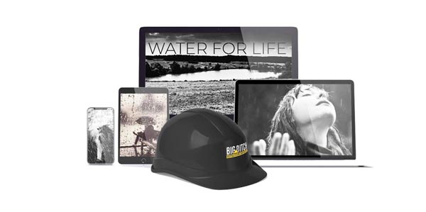Big Ditch Dam Company Water for life multi screen advertisement with Big Ditch hard hat