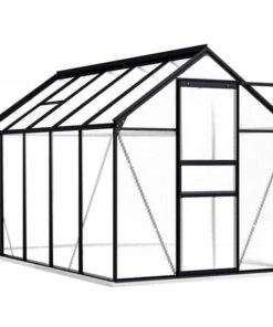 Greenhouse with Base Frame Anthracite Aluminium 5.89 m²