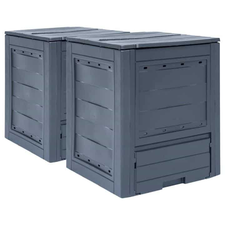 Garden Composters 2 Pcs Grey 60x60x73cm 520L