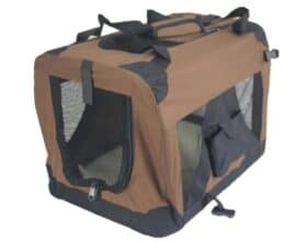 Small Portable Foldable Dog Cat Puppy Soft Crate Cage-Brown