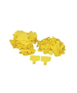 100x Cattle Ear Tags 5x4cm Set - Small Yellow Blank Sheep Pig Livestock Label
