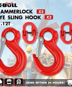 2X 6mm Hammerlock+ Eye Sling Hook Safety Chain Caravan Trailer connecting Extend