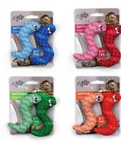 4x Pack Surf Snakes 9cm Catnip Cat Crinkle Toy Chase Kitten Teaser