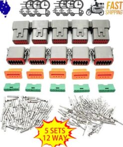 5 Sets DEUTSCH DT SERIES MULTI PLUG WATERPROOF CONNECTOR 12 WAY PIN KIT