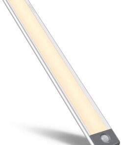 54 LED Rechargeable Under Cabinet Night Lighting for Kitchen and Bedroom (Silver and Yellow Light)