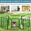 6 Panel Pet Dog Cat Bunny Puppy Play pen Playpen 80x80cm Exercise Cage Dog Panel Fence
