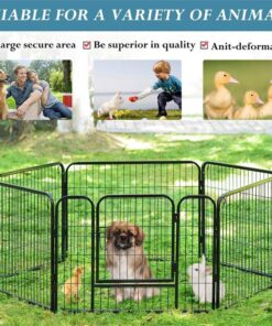 6 Panel Pet Dog Cat Bunny Puppy Play pen Playpen 80x80cm Exercise Cage Dog Panel Fence