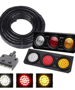 63 LED Trailer Tail Light Kit Pair Plug 7m 5 Core Wire 7 Pin Flat Plug Ute Set