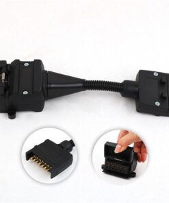 7 Pin Flat Plug to 12 Pin Flat Female Socket Adaptor Trailer Caravan Connector