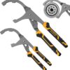 Adjustable Oil Filter Wrench Set - 9" & 12" Pliers for Cars, Trucks, Motorcycles - Durable Carbon Steel, Ergonomic Grip, Easy Access Design