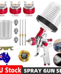Air HVLP Spray Gun Paint Gun 600CC Gravity Feed Cup 1.4mm 1.7mm 2mm Tip AU Stock