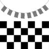 CHECKERED BUNTING FLAG Race Car Chequered Flag Banner Hanging Decoration Rectangular - 43.2 Metres