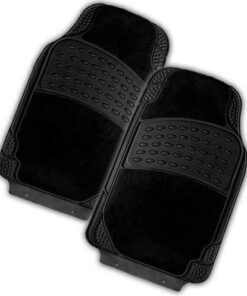 COLOSSUS 2-Piece Car Mat - BLACK [Rubber/Carpet]