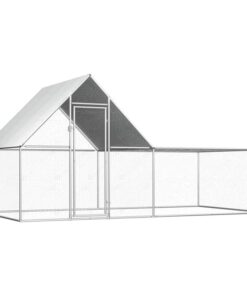 Chicken Coop 4x2x2 m Galvanised Steel