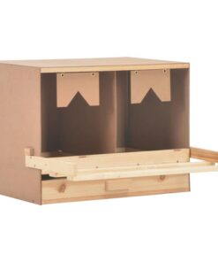 Chicken Laying Nest 2 Compartments 63x40x45 cm Solid Pine Wood