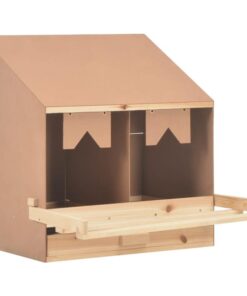 Chicken Laying Nest 2 Compartments 63x40x65 cm Solid Pine Wood