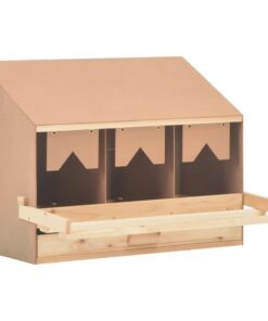 Chicken Laying Nest 3 Compartments 72x33x54 cm Solid Pine Wood