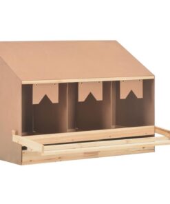 Chicken Laying Nest 3 Compartments 93x40x65 cm Solid Pine Wood