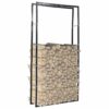 Firewood Rack Black 100x25x200 cm Steel