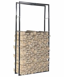 Firewood Rack Black 100x25x200 cm Steel
