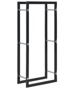 Firewood Rack Black 44x20x100 cm Steel