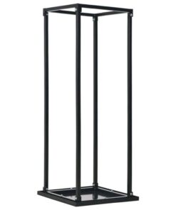 Firewood Rack with Base Black 37x37x113 cm Steel