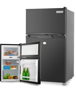 GECKO 95L Portable Upright Fridge 12V/24V/240V for Motorhome, Caravan, Black