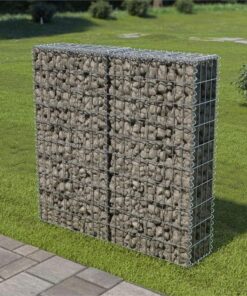 Gabion Wall with Covers Galvanised Steel 100x20x100 cm
