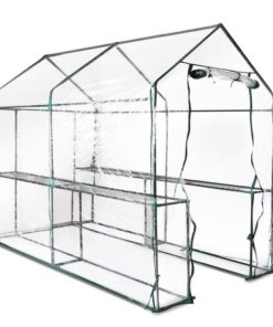 Greenfingers Greenhouse 1.2x1.9x1.9M Walk in Green House Tunnel Clear Garden Shed 4 Shelves