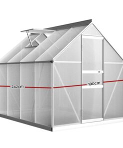 Greenfingers Greenhouse Aluminium Green House Polycarbonate Garden Shed 2.4x1.9M