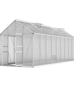 Greenhouse 6.03x2.44x2.68M Double Doors Aluminium Green House Garden Shed