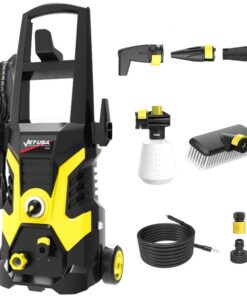 JET-USA RX530 Electric High Pressure Washer, 2400PSI 3 Nozzles, Brush Head Cleaner, Detergent Bottle