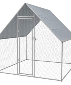 Outdoor Chicken Cage Galvanised Steel 2x2x1.92 m