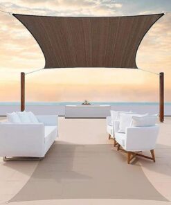 Rectangle Sun Shade Sail Fabric Garden Patio Pool Awning Canopy Cover Coffee