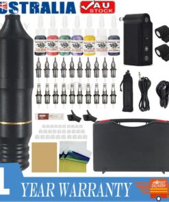 Rotary Tattoo Pen Kit 1 Wireless Motor Tattoo Machine 7 Inks 20 Needles 1Battery