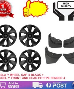Tesla Y wheel cap 4 black and model Y front and rear PP TPE fender 4