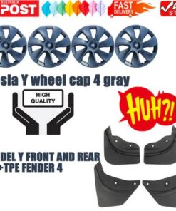 Tesla Y wheel cap 4 gray and model Y front and rear PP TPE fender 4