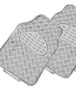 VENOM 4-Piece Car Mat - SILVER [Rubber/Aluminium Look]