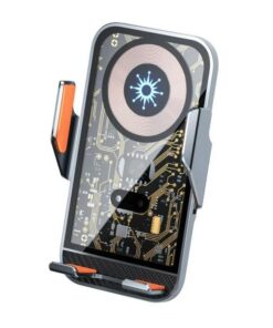 15W Fast Wireless Charger With Infrared Sensor For C10 Car Navigation - Transparent Stand