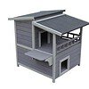 2 Story Cat Shelter Condo with Escape Door Rainproof Kitty House