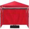 RED TRACK 3.6x2.2m Ultra Compact Folding Gazebo, Walls, Carry bag, Portable Outdoor Popup Marquee for Camping Beach