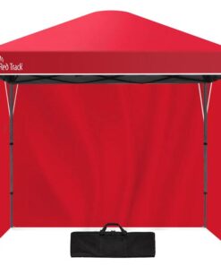 RED TRACK 3x3m Ultra Compact Folding Gazebo, Walls, Carry bag, Portable Outdoor Popup Marquee for Camping Beach, Red