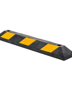 90cm Heavy Duty Rubber Curb Parking Guide Wheel Driveway Stopper Reflective Yellow