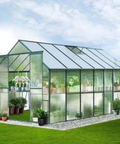 Green Fingers Greenhouse 4.43x2.44x2.15M Aluminium Polycarbonate Green House Garden Shed