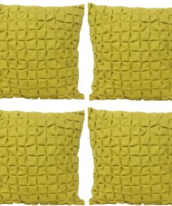 Pack of 4 Flux Mustard Yellow 3D Textured 45cm x 45cm Cushion Covers