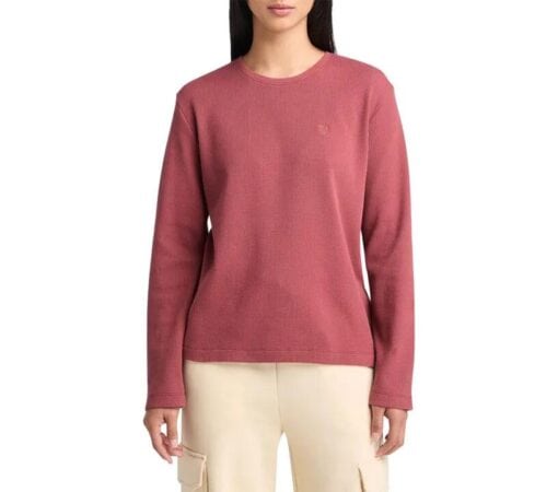 Women's Waffle Long-Sleeve T-Shirt Pink