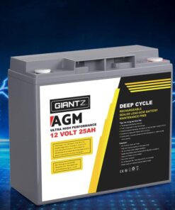Giantz AGM Deep Cycle Battery 12V 25Ah Box Portable Solar Caravan Camping