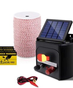 Giantz Fence Energiser 3KM Solar Powered Electric 2KM Poly Wire