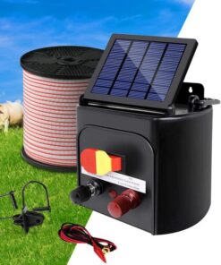 Giantz Fence Energiser 3KM Solar Powered Electric 400M Poly Tape Insulator